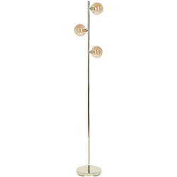Beliani - Lampada da terra in metallo con 3 luci metallo oro chiaro Ramis