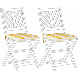 Set di 2 cuscini per sedie da giardino giallo bianco 37 x 34 cm a righe Terni