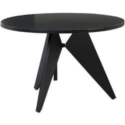 Tavolo da giardino metallo nero 110 cm tavolo da pranzo moderno per esterni Olmetto
