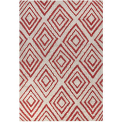 Beliani - Tappeto in cotone bianco e rosso motivo a geometrico 160 x 230 cm Haskoy