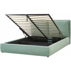 Letto matrimoniale verde menta con contenitore 160 x 200 cm Bayonna