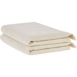 Set di 2 asciugamani bagno in spugna di cotone beige con nappe decorative Atiu