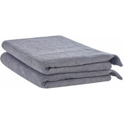 Set di 2 asciugamani bagno in spugna di cotone grigio con nappe decorative Atiu