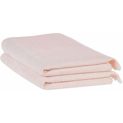 Beliani - Set di 2 asciugamani bagno in spugna di cotone rosa pastello con nappe decorative Atiu