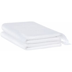Set di 2 asciugamani bagno in spugna di cotone bianco con nappe decorative Atiu