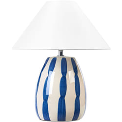 Beliani - Lampada da tavolo in ceramica beige e blu paralume bianco 41 cm Luchetti