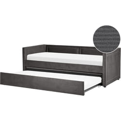 Letto da giorno con letto estraibile velluto a coste grigio scuro 90 x 200 cm Mimizan