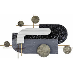 Beliani - Decorazione murale in metallo nero e oro 86 x 55 cm geometrico Lutetium