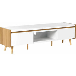 Beliani - Mobile da tv in legno naturale e bianco stile scandinavo Custer