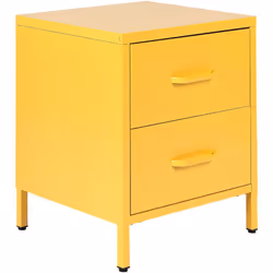 Moderno mobiletto in metallo con 2 ampi cassetti. Bello e versatile, questo comodino in metallo è ideale per ambienti minimal ...