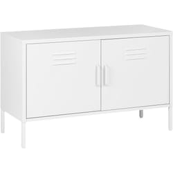 Credenza in Metallo bianco con Piedini Alti e Ripiani 100 x 40 x 65 cm Uria