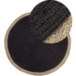 Beliani - Tappeto in iuta rotondo nero stile boho 120 cm Menemen