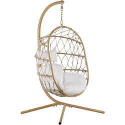 Beliani - Sedia appesa beige con supporto e morbido cuscino Adria
