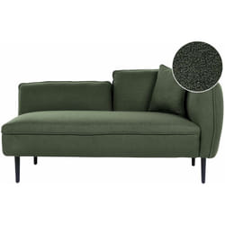 Beliani - Chaise longue destra in poliestere verde scuro con cuscino e gambe metallo Chevannes