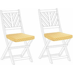Set di 2 cuscini per sedie da giardino geometrico giallo bianco 37 x 34 cm Terni