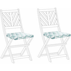 Set di 2 cuscini per sedie da giardino azzurro e bianco 37 x 34 cm a righe Terni