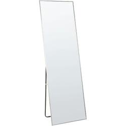 Beliani - Specchio da terra a figura intera ovale a vetro e metallo argento 50 x 156 cm Beauvais