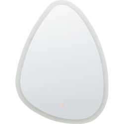 Beliani - Specchio da parete led ovale argento per camera da letto e bagno ø 78 cm Bethune