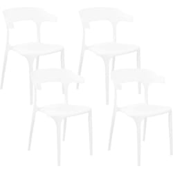 Set di 4 sedie polipropilene bianco per interno ed esterno Gubbio