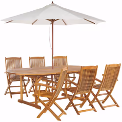 Esclusivo set in legno massiccio di acacia. Questo funzionale set di tavolo e sedie da giardino è la scelta ideale per rilass ...