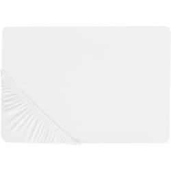 Beliani - Lenzuolo con angoli cotone bianco 90 x 200 cm coprimaterasso elasticizzato Janbu