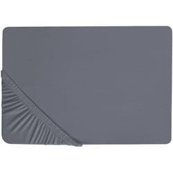 Beliani - Lenzuolo con angoli cotone grigio scuro 180 x 200 cm coprimaterasso elasticizzato Janbu