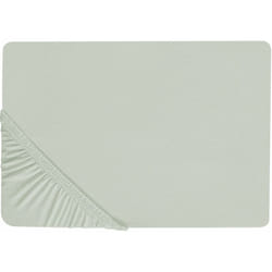 Beliani - Lenzuolo con angoli cotone verde chiaro 90 x 200 cm coprimaterasso elasticizzato Janbu