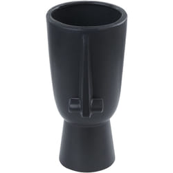 Beliani - Vaso decorativo da tavolo in porcellana nera 22 cm stile astratto Artemis