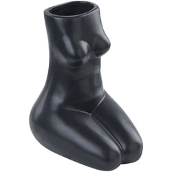 Beliani - Vaso per fiori in porcellana nera corpo di donna Pyrgos