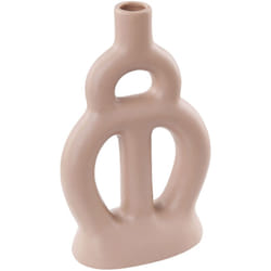 Beliani - Vaso decorativo da tavolo beige 28 cm astratta impermeabile soggiorno camera da letto Kozani