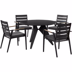 Set di tavolo e sedie da giardino. Rinnova ogni spazio esterno in un lampo con questo versatile set da pranzo. Realizzato a p ...