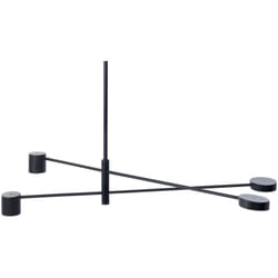 Beliani - Lampadario in metallo nero con 4 fuochi stile moderno Bandon