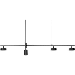Lampadario led in metallo nero 69 cm 4 luci binario moderno sala da pranzo Foyle