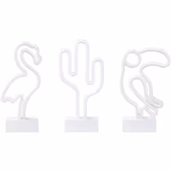 Decorazione LED da parete. Questo set di 3 luci neon dalle forme originali è un accessorio che colpirà i vostri ospiti. I tre ...