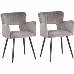 Coppia di sedie imbottite con braccioli. Rendi ancora più elegante e accogliente la sala o la cucina, con questo set di 2 sed ...