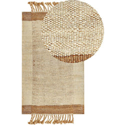 Beliani - Tappeto boho juta con frange fatto a mano 80 x 150 cm beige chiaro e naturale Dedemli