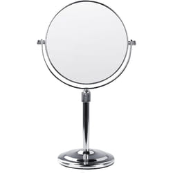 Beliani - Specchio da trucco con ingrandimento argento ø 20 cm Averyon
