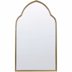 Specchio decorativo con cornice in oro. Rendi il tuo interno più acceso grazie a questo specchio decorativo da parete. Realiz ...
