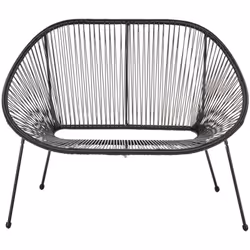 Moderna panchina in rattan. Una panca 2 posti iconica ispirata al design messicano adatta a spazi interni ed esterni. L'ampia ...