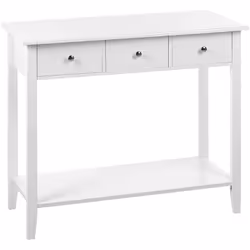 Pratica consolle con cassetti e ripiano. Questa consolle è un perfetto mix tra utilità e stile. Tre pratici cassetti con pome ...