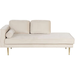 Beliani - Chaise Longue Versione Sinistra Velluto Rosso Scuro Piedi in Metallo Miramas