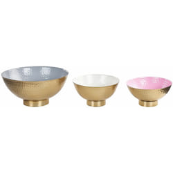 Beliani - Set di 3 ciotole decorative in metallo piatto rotondo oro martellato Baru