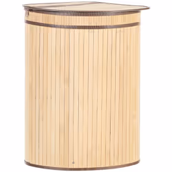 Cesta portaoggetti o per biancheria. Goditi questa comoda cesta per la biancheria. Realizzata in legno di bambù, presenta una ...
