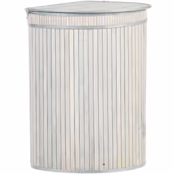 Cesta portaoggetti o per biancheria. Goditi questa comoda cesta per la biancheria. Realizzata in legno di bambù, presenta una ...