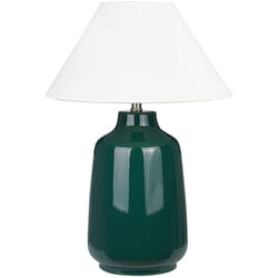 Beliani - Lampada da tavolo in ceramica Luce d'ambiente Paralume bianco Verde scuro Careta