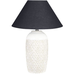 Beliani - Lampada da tavolo in ceramica Luce d'ambiente Paralume nero Beige Telire