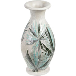 Vaso decorativo in terracotta Mosaico naturale stile etnico bianco sporco Rawas