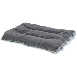 Cuccia animali letto per cani lettino gatti velluto grigio con nappe 60 x 45 cm Ergani