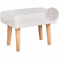 Pratico sgabello con gambe in legno. Questo pratico sgabello in forma rettangolare può essere utilizzato sia come poggiapiedi ...