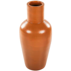 Beliani - Vaso da fiori in terracotta arancione 37 cm stile invecchiato Karfi